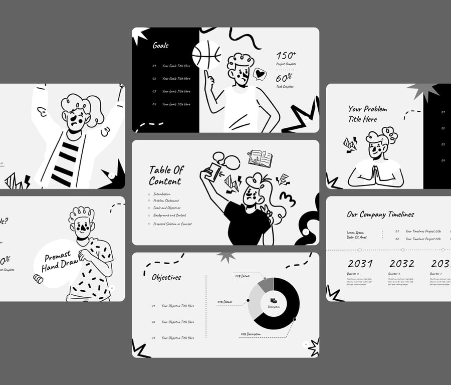 手画多功能PPT模板