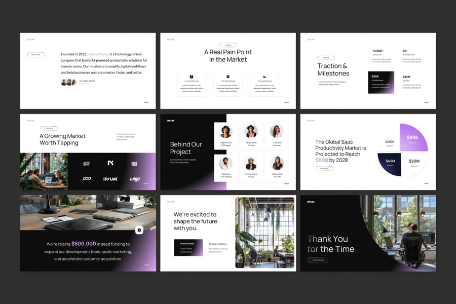 技术启动投资音调模板PPT模板 (PPTX)