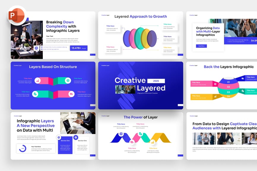创意分层演示PPT模板
