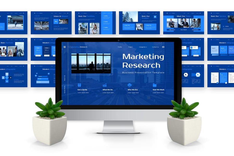 市场研究 – 业务PPT模板 (PPTX)