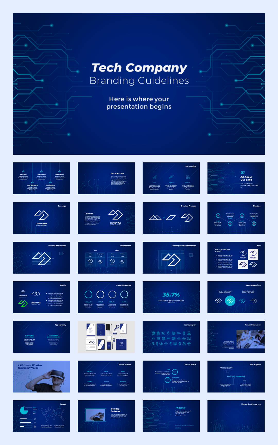35套抽象色彩创意设计PPT模板合集【S03】