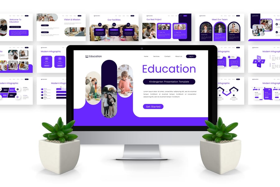 幼儿园介绍PPT模板 (PPTX)