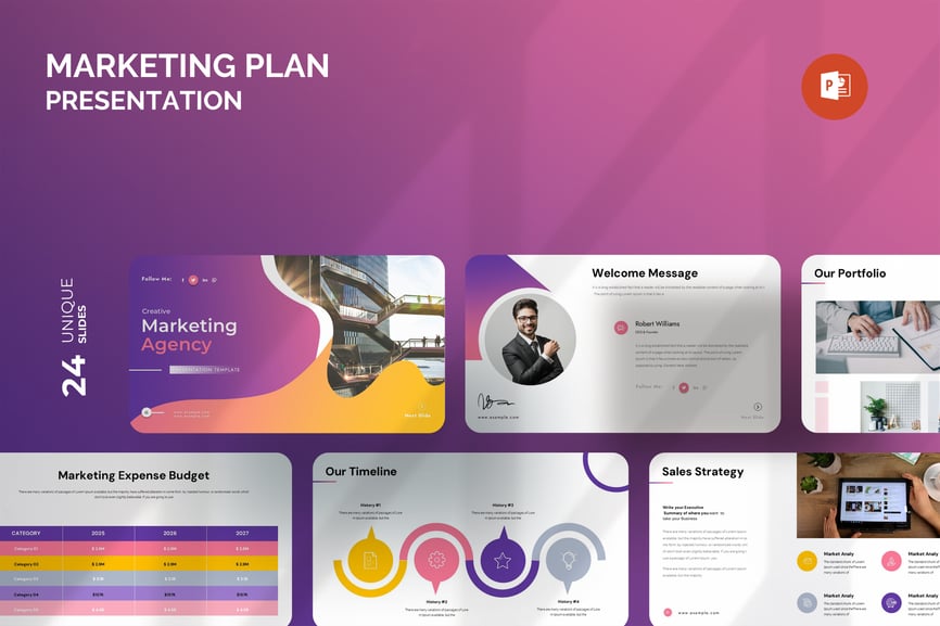 营销计划演示模板PPT模板 (PPTX)