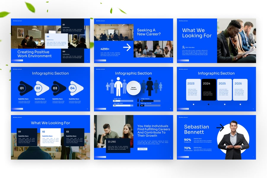 人力资源和招聘演示PPT模板 (PPTX)