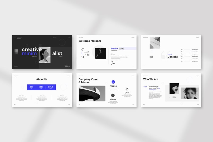 创意极简主义演示模板PPT模板