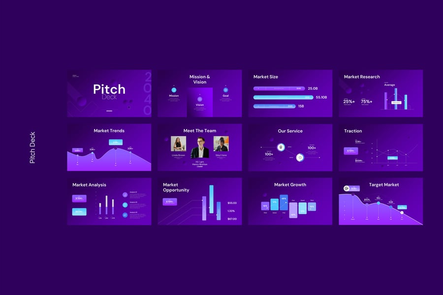 商务介绍俯仰甲板演示模板PPT模板
