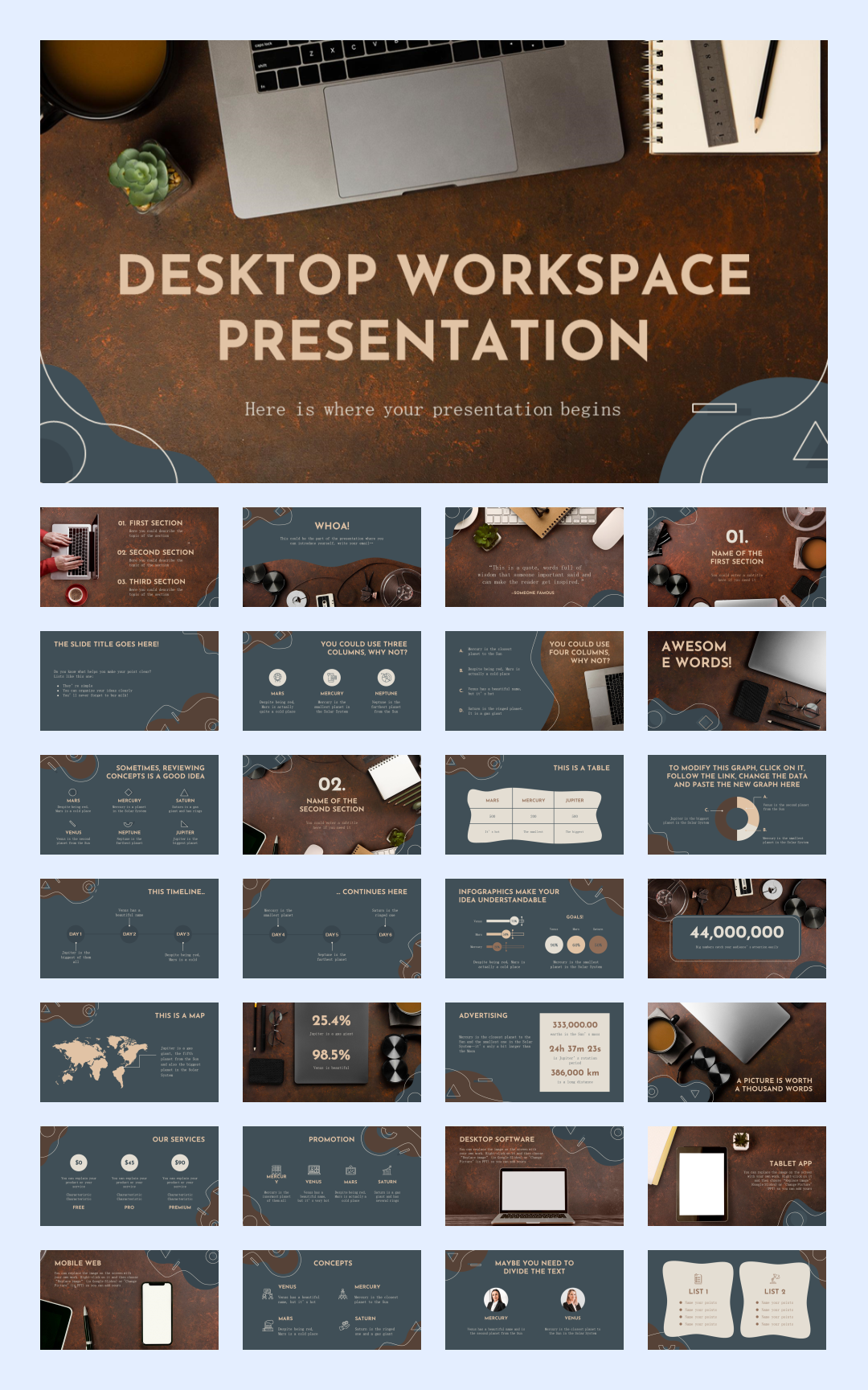 35套抽象色彩创意设计PPT模板合集【S03】