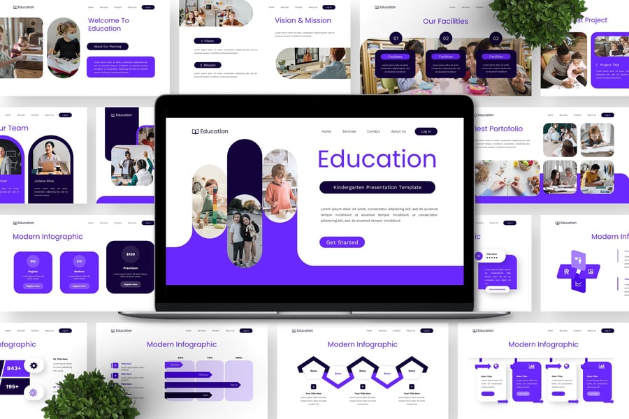 幼儿园介绍PPT模板 (PPTX)