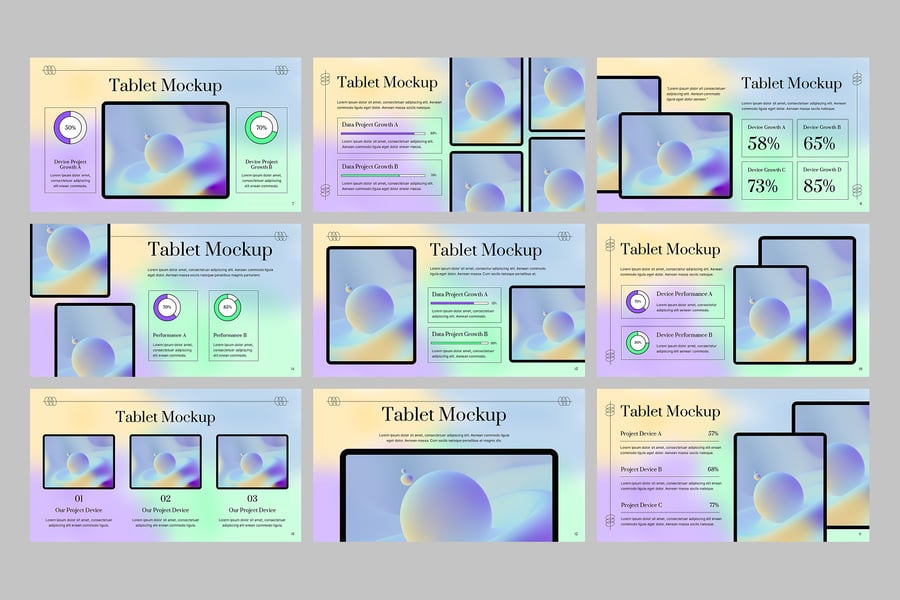 平板电脑模型PPT模板 (PPTX)