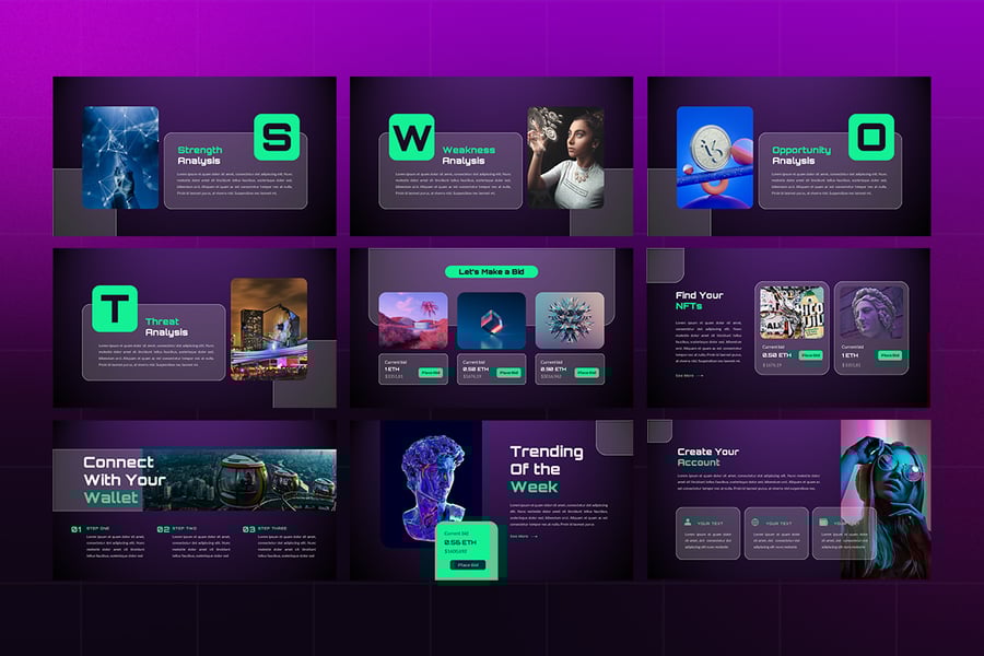 NFT市场PPT模板 (PPT,PPTX)