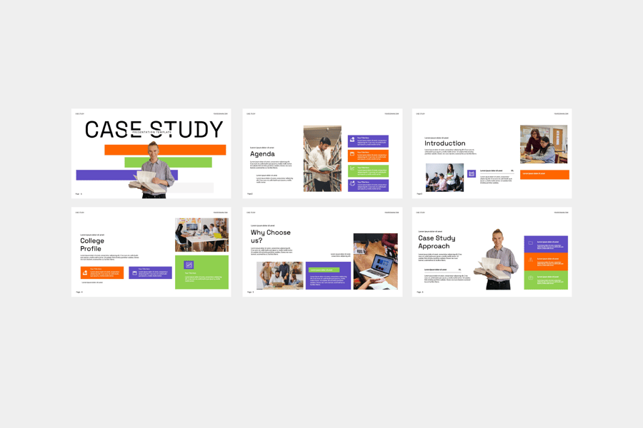 案例研究PPT模板 (PPTX)