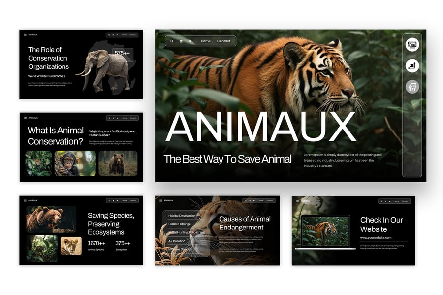 动物保护PPT模板 (PPTX)