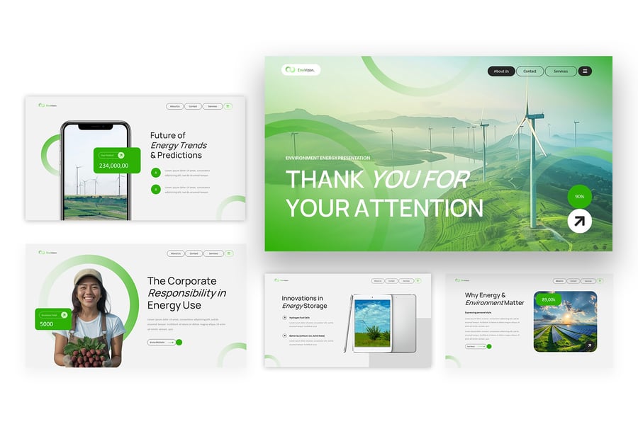 环境能源PPT模板 (PPTX)
