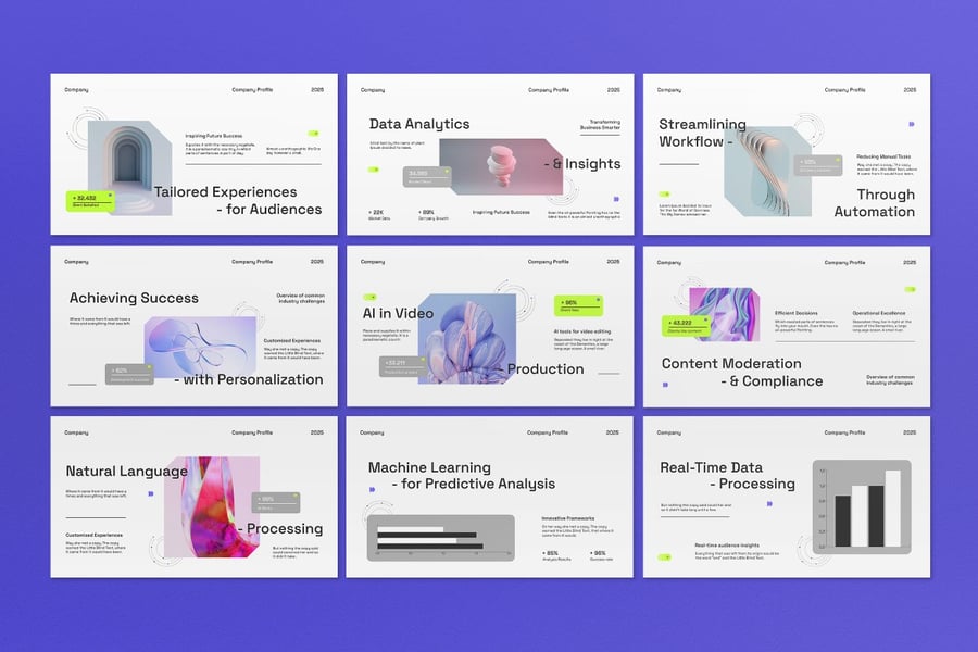 白绿色现代公司资料PPT模板 (PPT,PPTX)