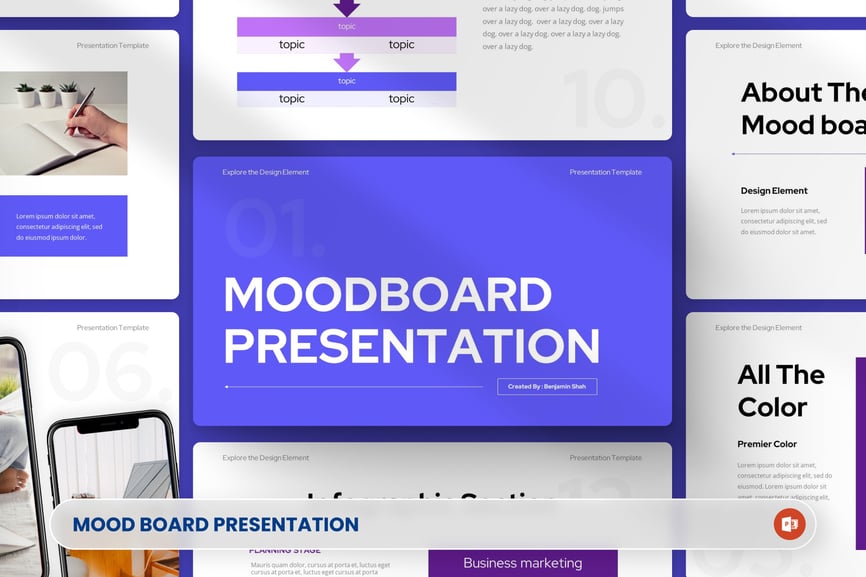 现代感灵感拼贴板 PPT模板 (PPTX)