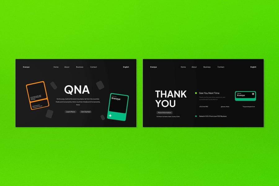 黑色绿色现代商业计划PPT模板 (PPT,PPTX)