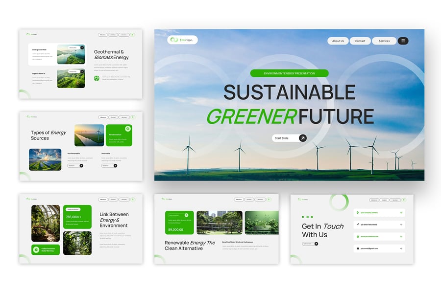环境能源PPT模板 (PPTX)