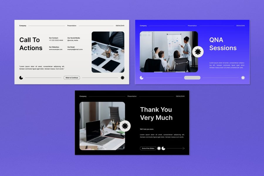 白色蓝色商务路演PPT模板 (PPT,PPTX)