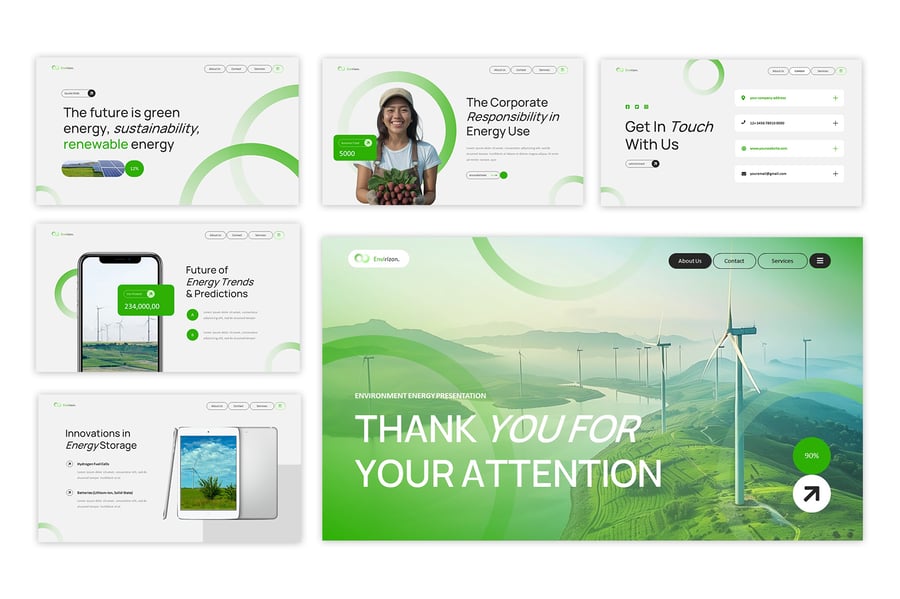 环境能源PPT模板 (PPTX)