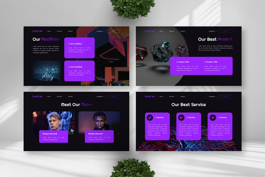 NFT艺术 – 技术PPT模板 (PPTX)