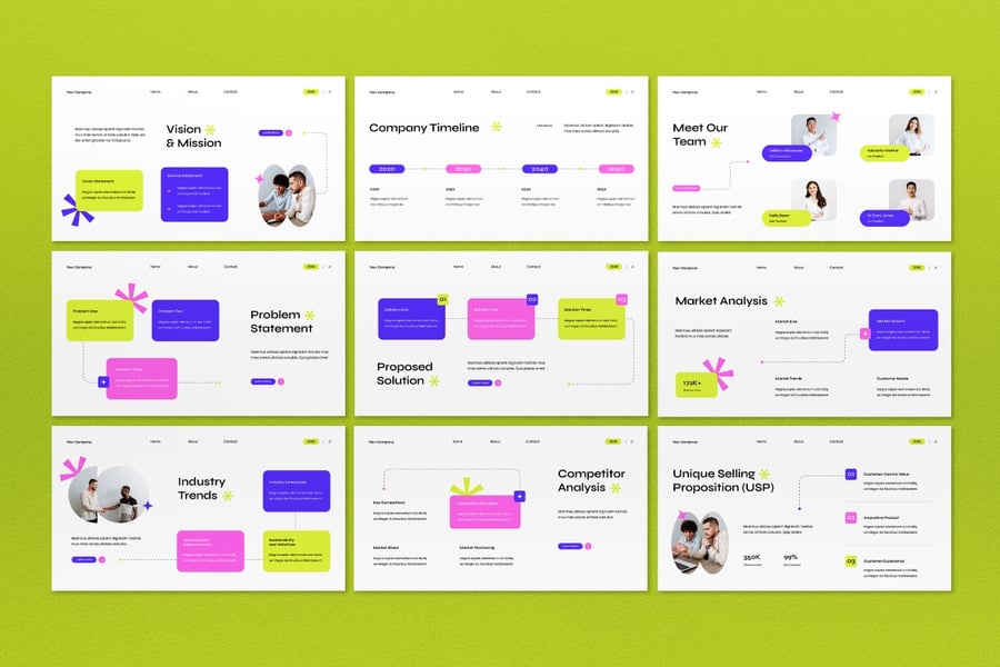 白色粉红色商业计划PPT模板 (PPT,PPTX)