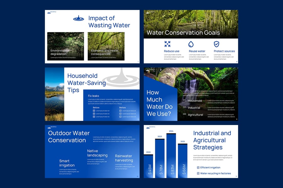 水利节水介绍PPT模板 (PPTX)