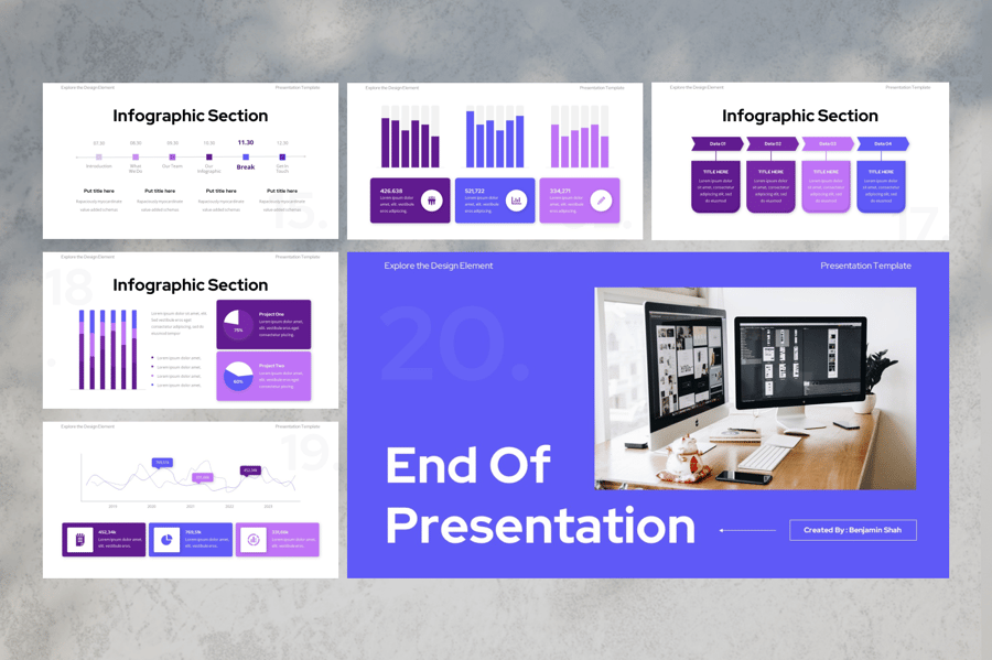 现代感灵感拼贴板 PPT模板 (PPTX)