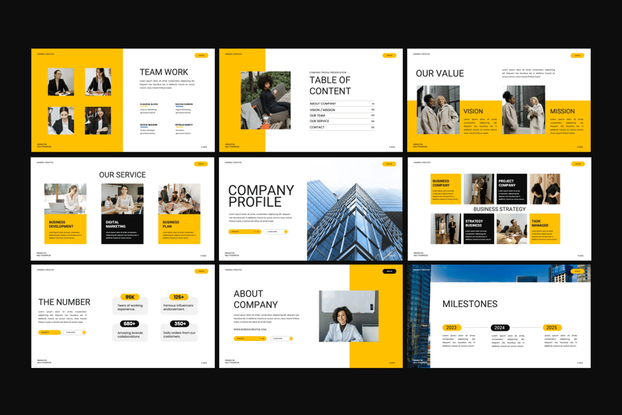 现代公司资料 PPT模板 (PPTX)