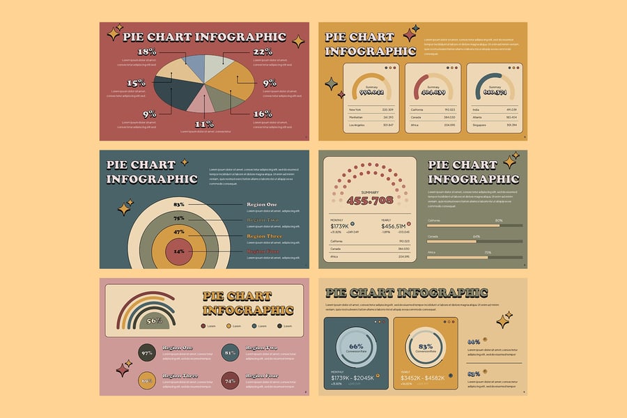 数据饼图PPT模板 (PPTX)