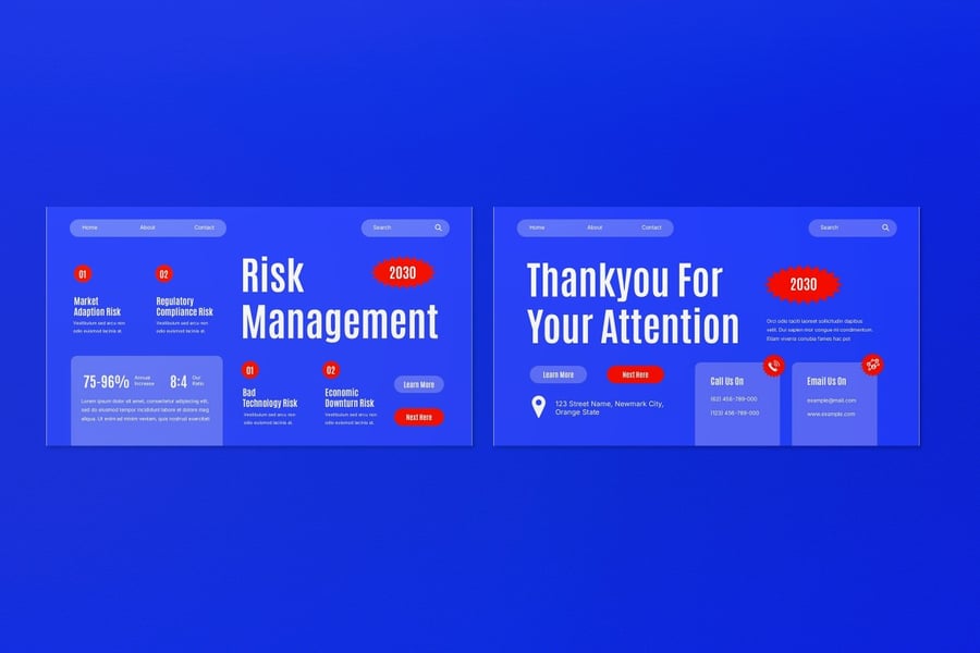 蓝色现代商业计划PPT模板 (PPT,PPTX)