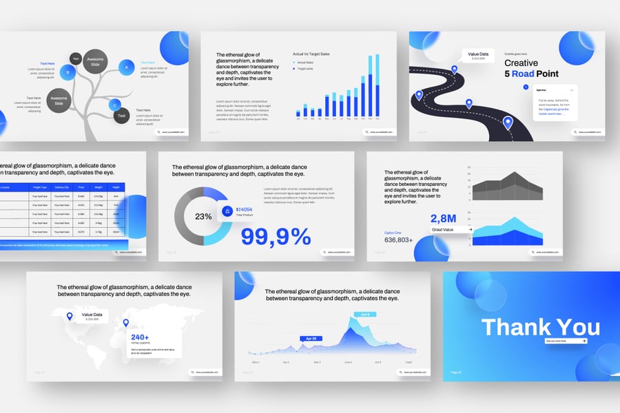 玻璃拟态未来风格PPT模板 (PPTX)