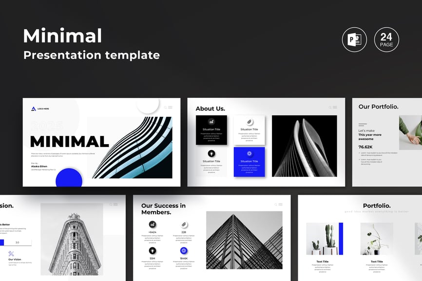 极简主义PPT模板 (PPTX)