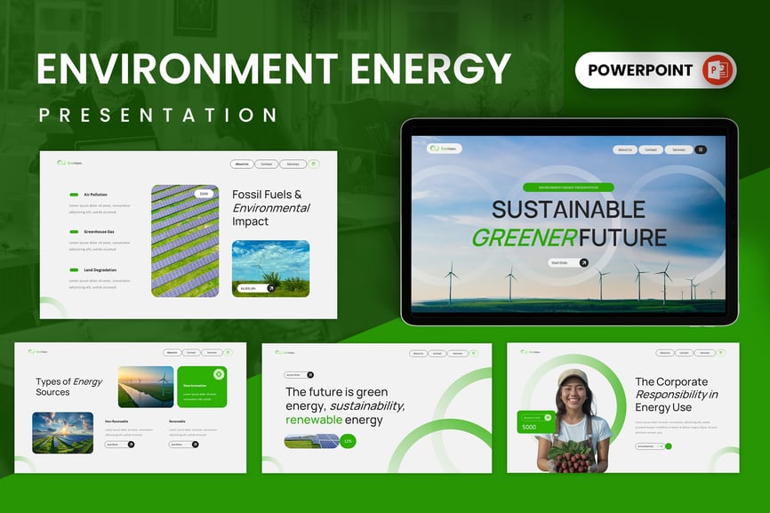 环境能源PPT模板 (PPTX)