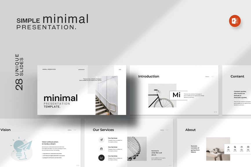 简单的极简主义PPT模板 (PPTX)