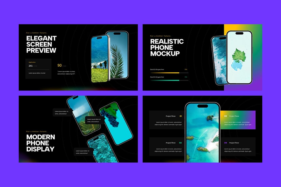 手机样机PPT模板 (PPTX)