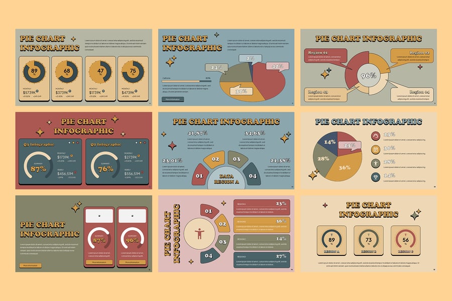 数据饼图PPT模板 (PPTX)