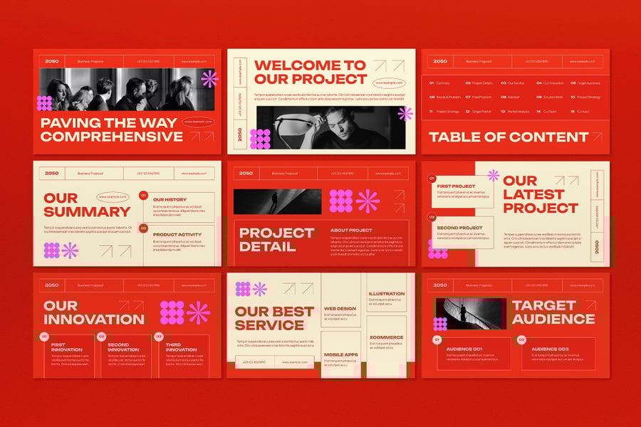 橙色现代商务提案PPT模板 (PPT,PPTX)