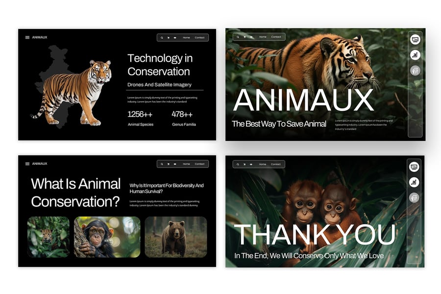 动物保护PPT模板 (PPTX)