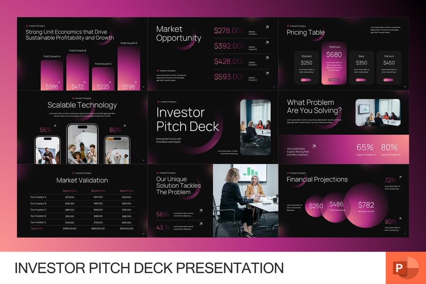 投资者路演PPT模板 (PPTX)