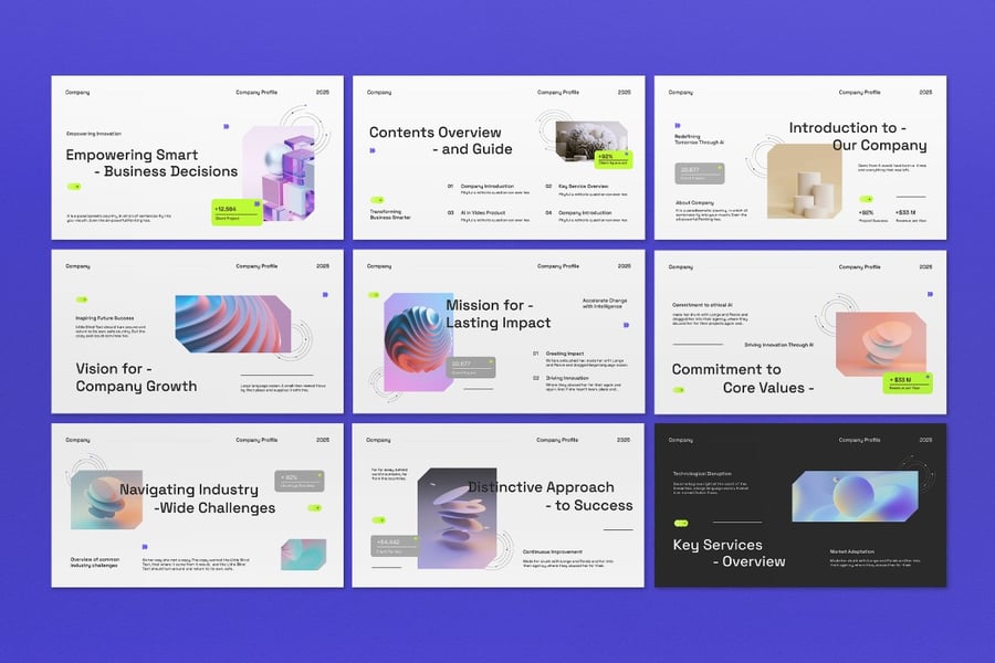 白绿色现代公司资料PPT模板 (PPT,PPTX)
