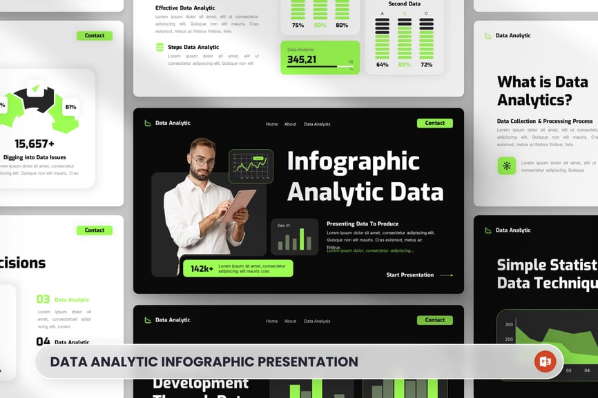 数据分析信息图 PPT模板 (PPTX)