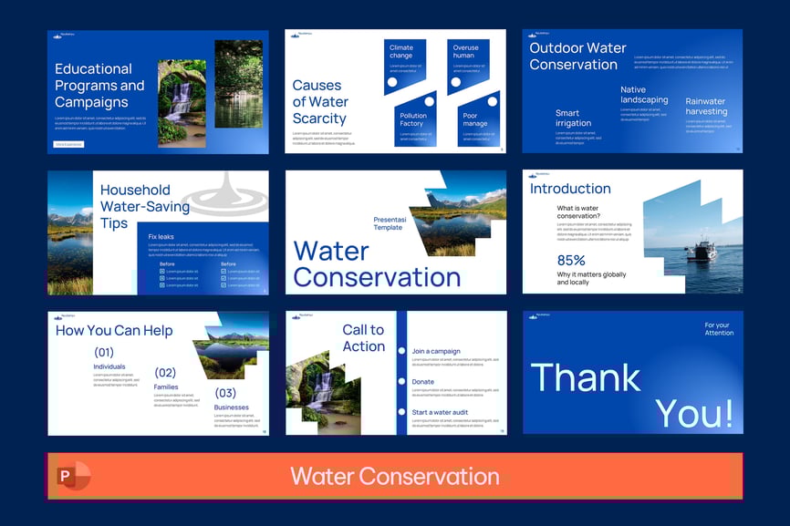 水利节水介绍PPT模板 (PPTX)