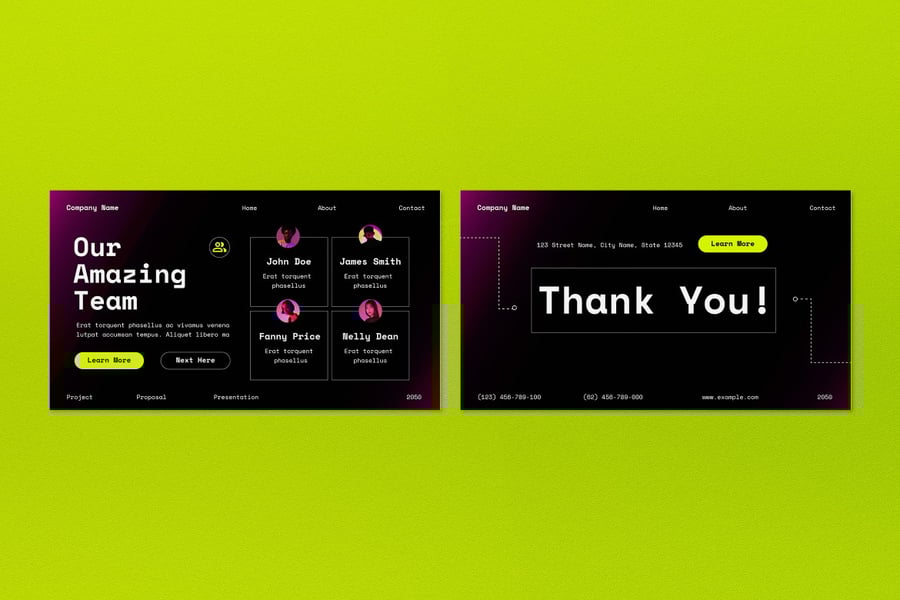 黑色粉红色梯度业务建议PPT模板 (PPT,PPTX)