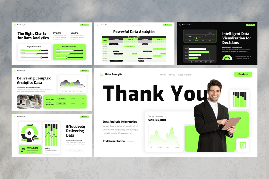 数据分析信息图 PPT模板 (PPTX)