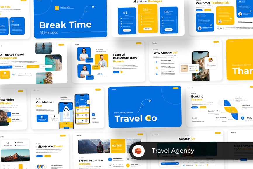 旅行社 PPT模板 (PPT,PPTX)