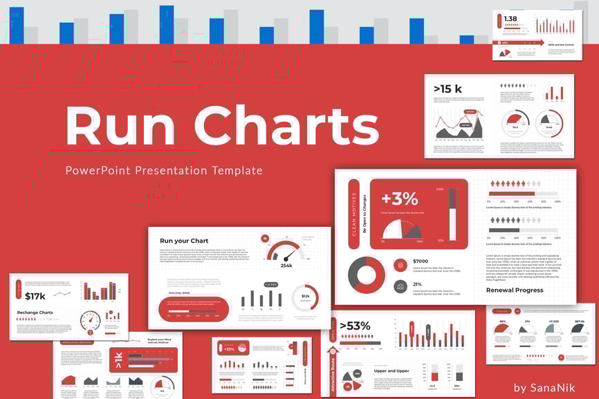 运行状况数据图表PPT模板 (PPTX)