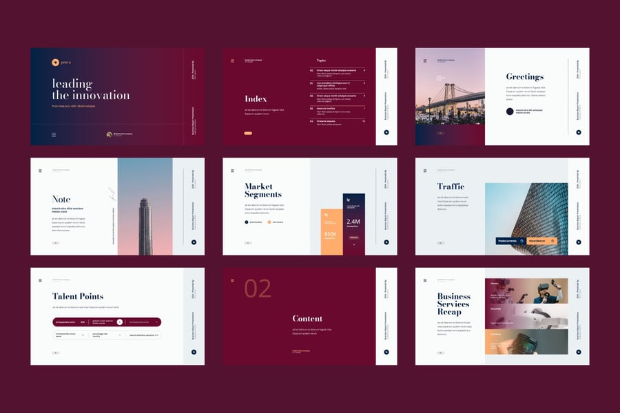 业务报告PPT模板 (PPTX)