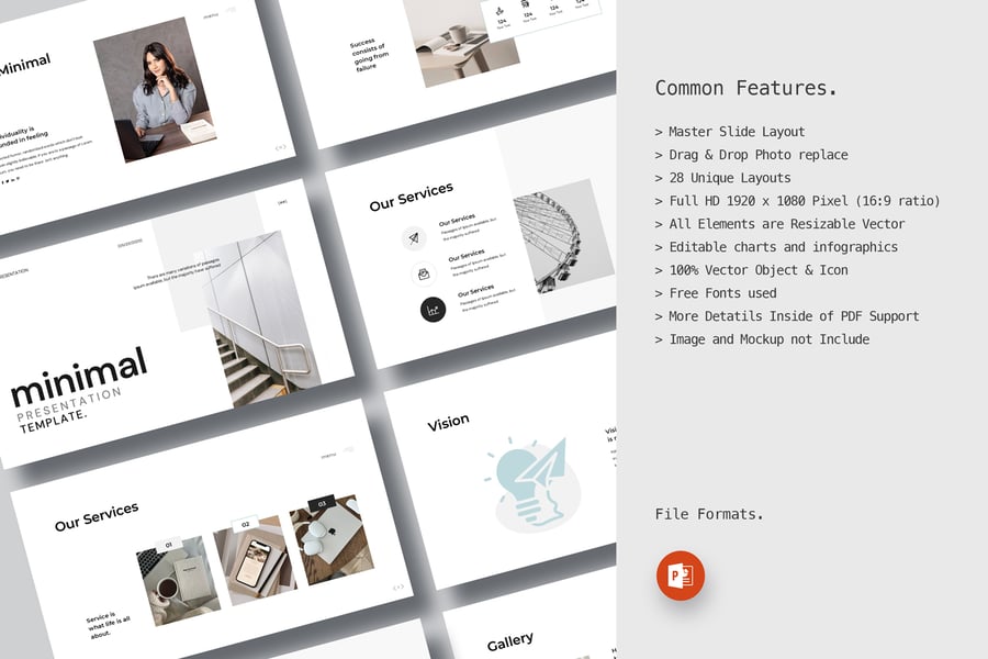 简单的极简主义PPT模板 (PPTX)