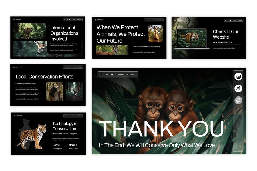 动物保护PPT模板 (PPTX)