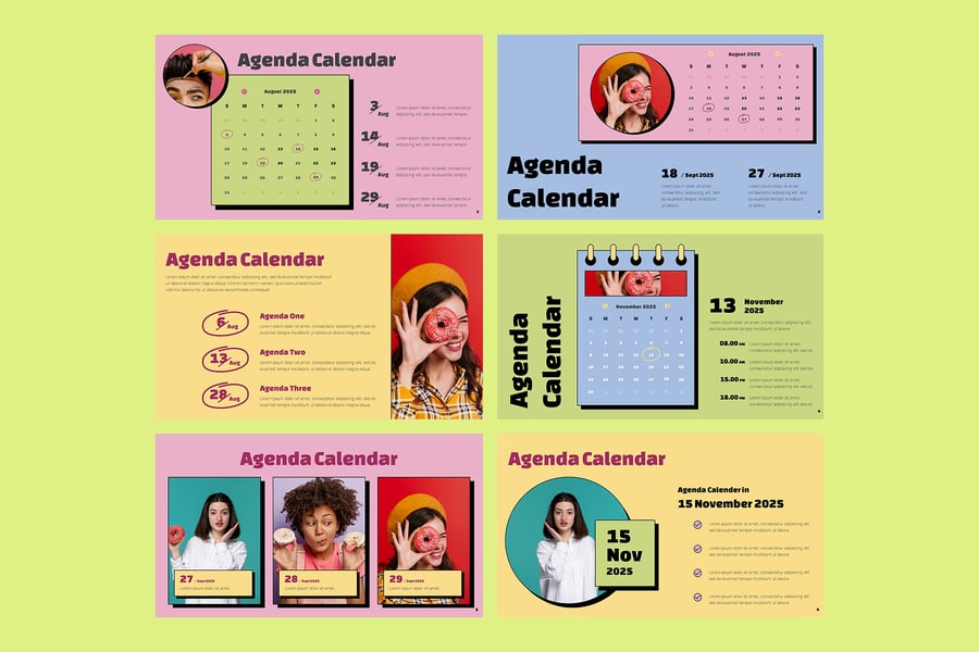 议程日历PPT模板 (PPTX)